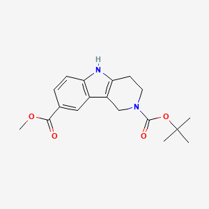 molecular formula C18H22N2O4 B8767690 2-tert-butyl 8-methyl 3,4-dihydro-1H-pyrido[4,3-b]indole-2,8(5H)-dicarboxylate 