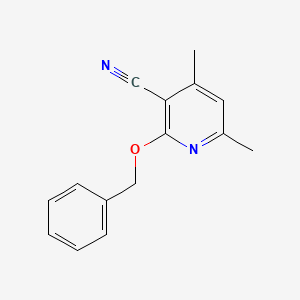 molecular formula C15H14N2O B8767726 2-(Benzyloxy)-4,6-dimethylnicotinonitrile 