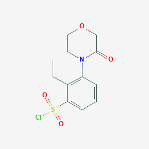 2-Ethyl-3-(3-oxomorpholino)benzene-1-sulfonyl chloride