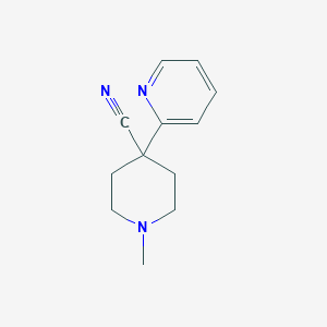 molecular formula C12H15N3 B8767760 1-Methyl-4-(pyridin-2-yl)piperidine-4-carbonitrile CAS No. 50288-69-2