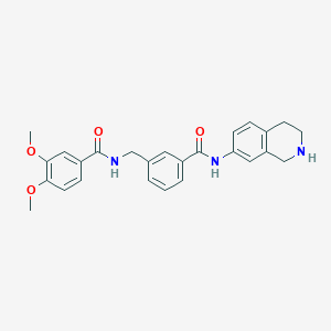 molecular formula C26H27N3O4 B8767799 Benzamide, 3,4-dimethoxy-N-[[3-[[(1,2,3,4-tetrahydro-7-isoquinolinyl)amino]carbonyl]phenyl]methyl]- 