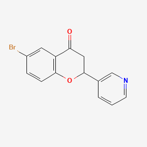 molecular formula C14H10BrNO2 B8767884 6-Bromo-2-(pyridin-3-YL)chroman-4-one 