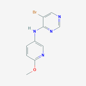molecular formula C10H9BrN4O B8767915 5-bromo-N-(6-methoxypyridin-3-yl)pyrimidin-4-amine 