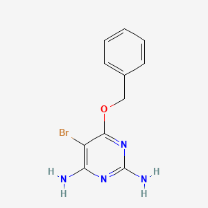 molecular formula C11H11BrN4O B8767923 6-(Benzyloxy)-5-bromopyrimidine-2,4-diamine CAS No. 127116-70-5