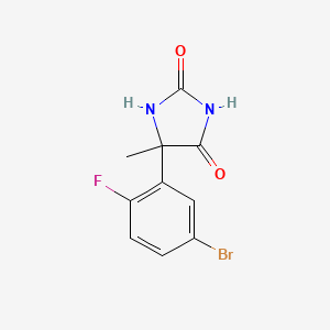 molecular formula C10H8BrFN2O2 B8768031 5-(5-Bromo-2-fluorophenyl)-5-methylimidazolidine-2,4-dione 
