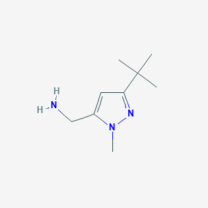 molecular formula C9H17N3 B8768036 (3-tert-butyl-1-methyl-1H-pyrazol-5-yl)methanamine 