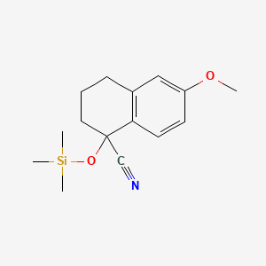 molecular formula C15H21NO2Si B8768044 6-Methoxy-1-trimethylsilyloxy-tetralin-1-carbonitrile CAS No. 80859-07-0