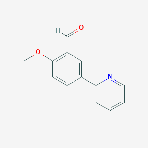 molecular formula C13H11NO2 B8768169 2-Methoxy-5-(pyridin-2-yl)benzaldehyde CAS No. 163257-19-0