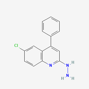 molecular formula C15H12ClN3 B8768177 6-Chloro-2-hydrazinyl-4-phenylquinoline CAS No. 27537-93-5