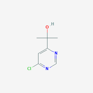 molecular formula C7H9ClN2O B8768227 2-(6-Chloropyrimidin-4-yl)propan-2-ol 