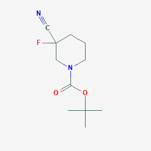 molecular formula C11H17FN2O2 B8768255 Tert-butyl 3-cyano-3-fluoropiperidine-1-carboxylate CAS No. 1219832-35-5