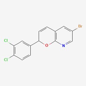 molecular formula C14H8BrCl2NO B8768258 6-bromo-2-(3,4-dichlorophenyl)-2H-pyrano[2,3-b]pyridine CAS No. 102830-82-0