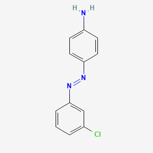 molecular formula C12H10ClN3 B8768401 4-[2-(3-Chlorophenyl)diaz-1-enyl]aniline CAS No. 722-24-7