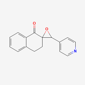 molecular formula C16H13NO2 B8768562 3'-(Pyridin-4-yl)-3,4-dihydro-1H-spiro[naphthalene-2,2'-oxiran]-1-one CAS No. 54569-86-7
