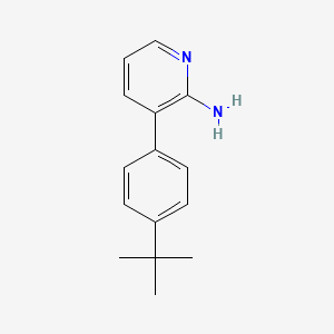 molecular formula C15H18N2 B8768567 3-(4-Tert-butylphenyl)pyridin-2-amine 