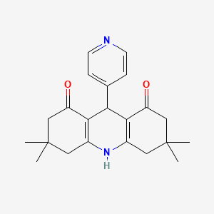 molecular formula C22H26N2O2 B8768580 3,3,6,6-Tetramethyl-9-(4-pyridinyl)-3,4,6,7,9,10-hexahydro-1,8(2H,5H)-acridinedione CAS No. 198827-27-9