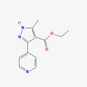 molecular formula C12H13N3O2 B8768601 Ethyl 3-methyl-5-(pyridin-4-yl)-1H-pyrazole-4-carboxylate 