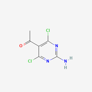 molecular formula C6H5Cl2N3O B8768729 1-(2-Amino-4,6-dichloropyrimidin-5-YL)ethanone 