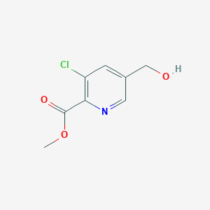 molecular formula C8H8ClNO3 B8768750 Methyl 3-chloro-5-(hydroxymethyl)picolinate CAS No. 1198016-49-7