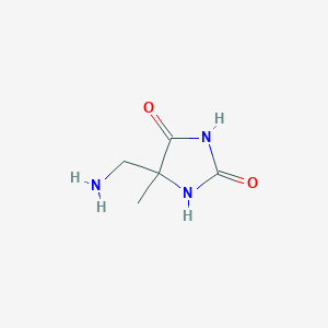 molecular formula C5H9N3O2 B8768773 5-(Aminomethyl)-5-methylhydantoin 