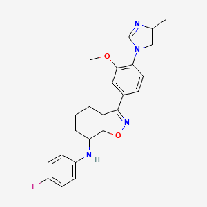 molecular formula C24H23FN4O2 B8768842 1,2-Benzisoxazol-7-aMine, N-(4-fluorophenyl)-4,5,6,7-tetrahydro-3-[3-Methoxy-4-(4-Methyl-1H-iMidazol-1-yl)phenyl]- 