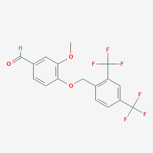 molecular formula C17H12F6O3 B8768896 4-((2,4-Bis(trifluoromethyl)benzyl)oxy)-3-methoxybenzaldehyde 