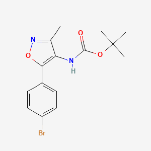 molecular formula C15H17BrN2O3 B8769063 Tert-butyl (5-(4-bromophenyl)-3-methylisoxazol-4-yl)carbamate 