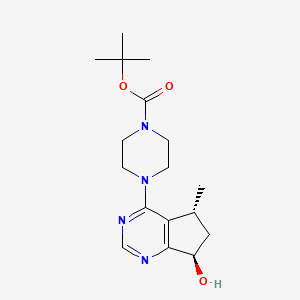 molecular formula C17H26N4O3 B8769284 tert-butyl 4-((5R,7R)-7-hydroxy-5-methyl-6,7-dihydro-5H-cyclopenta[d]pyrimidin-4-yl)piperazine-1-carboxylate 