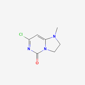 molecular formula C7H8ClN3O B8769299 7-Chloro-1-methyl-2,3-dihydroimidazo[1,2-C]pyrimidin-5(1H)-one 