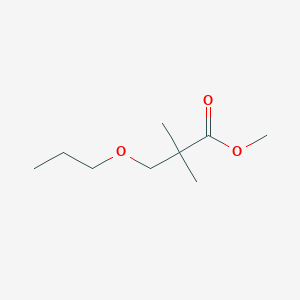 molecular formula C9H18O3 B8769360 Methyl 2,2-dimethyl-4-oxaheptylate 