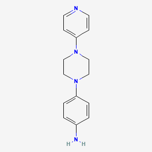 molecular formula C15H18N4 B8769435 1-(4-Aminophenyl)-4-(4-pyridyl)piperazine 
