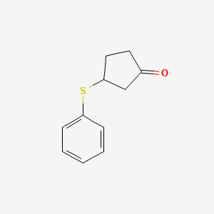 molecular formula C11H12OS B8769462 Cyclopentanone, 3-(phenylthio)- CAS No. 75717-34-9