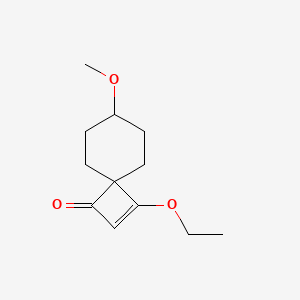 molecular formula C12H18O3 B8769643 3-Ethoxy-7-methoxyspiro[3.5]non-2-en-1-one 