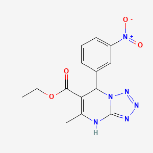 ETHYL 5-METHYL-7-(3-NITROPHENYL)-4H,7H-[1,2,3,4]TETRAZOLO[1,5-A]PYRIMIDINE-6-CARBOXYLATE