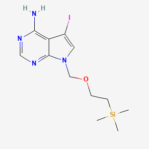 molecular formula C12H19IN4OSi B8769654 5-iodo-7-((2-(trimethylsilyl)ethoxy)methyl)-7H-pyrrolo[2,3-d]pyrimidin-4-amine 