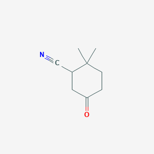 molecular formula C9H13NO B8769679 2,2-Dimethyl-5-oxocyclohexane-1-carbonitrile 