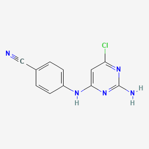 molecular formula C11H8ClN5 B8769712 4-[(2-Amino-6-chloropyrimidin-4-yl)amino]benzonitrile CAS No. 91183-10-7
