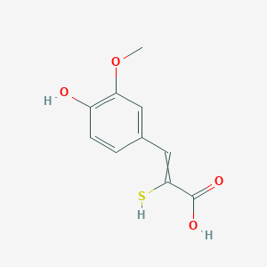molecular formula C10H10O4S B8769734 2-Propenoic acid, 3-(4-hydroxy-3-methoxyphenyl)-2-mercapto- CAS No. 96802-90-3