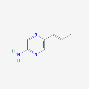 molecular formula C8H11N3 B8769787 5-(2-Methylprop-1-en-1-yl)pyrazin-2-amine 