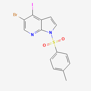 molecular formula C14H10BrIN2O2S B8769793 1H-Pyrrolo[2,3-b]pyridine, 5-bromo-4-iodo-1-[(4-methylphenyl)sulfonyl]- 