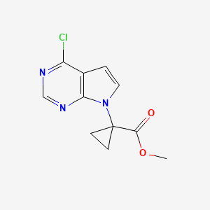 molecular formula C11H10ClN3O2 B8769833 Methyl 1-(4-chloro-7H-pyrrolo[2,3-D]pyrimidin-7-YL)cyclopropanecarboxylate 