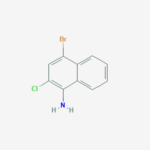 molecular formula C10H7BrClN B8769889 4-Bromo-2-chloronaphthalen-1-amine 