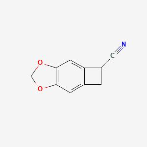 molecular formula C10H7NO2 B8769914 5,6-Dihydrocyclobuta[f][1,3]benzodioxole-5-carbonitrile CAS No. 943-13-5