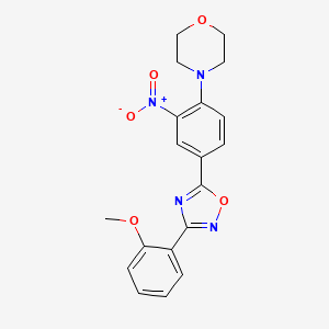 molecular formula C19H18N4O5 B8769922 4-{4-[3-(2-Methoxyphenyl)-1,2,4-oxadiazol-5-yl]-2-nitrophenyl}morpholine 