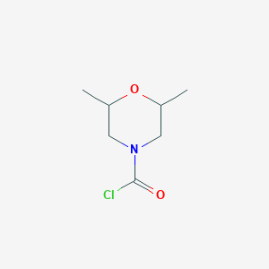 molecular formula C7H12ClNO2 B8769991 2,6-Dimethylmorpholine-4-carbonyl chloride 