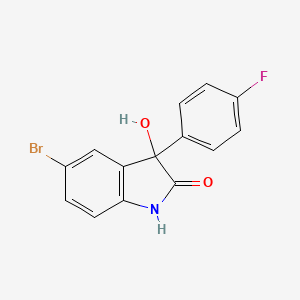molecular formula C14H9BrFNO2 B8770038 5-bromo-3-(4-fluorophenyl)-3-hydroxy-1,3-dihydro-2H-indol-2-one 