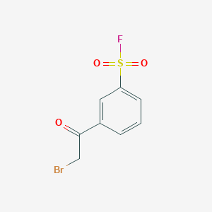 molecular formula C8H6BrFO3S B8770207 Benzenesulfonyl fluoride, 3-(bromoacetyl)- CAS No. 455-82-3