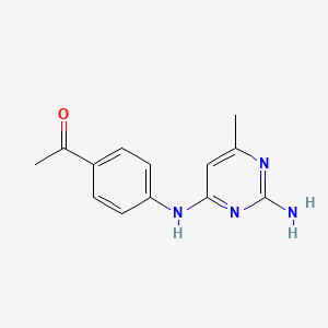 molecular formula C13H14N4O B8770599 Ethanone, 1-[4-[(2-amino-6-methyl-4-pyrimidinyl)amino]phenyl]- CAS No. 131554-47-7
