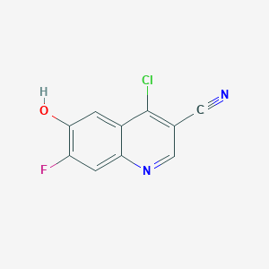 molecular formula C10H4ClFN2O B8770624 4-Chloro-7-fluoro-6-hydroxy-3-quinolinecarbonitrile 