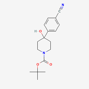 molecular formula C17H22N2O3 B8770684 Tert-butyl 4-(4-cyanophenyl)-4-hydroxypiperidine-1-carboxylate CAS No. 871112-38-8